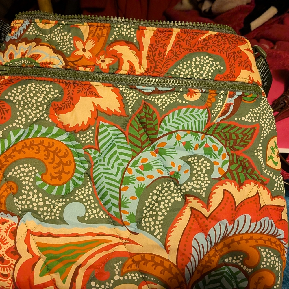 Vera Bradley Floral Paisley Crossbody Bag in Orange, Green, Aqua